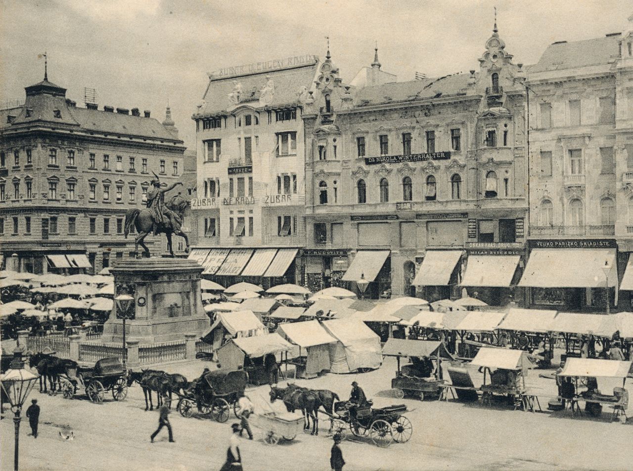 Trg bana Jelačića oko 1908. godine